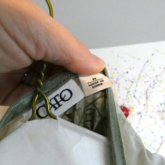 5 for $20 📢Cato Tie-Die Floral Layered V-Neck Tank Top Olive Green/White Size M - Picture 2 of 2